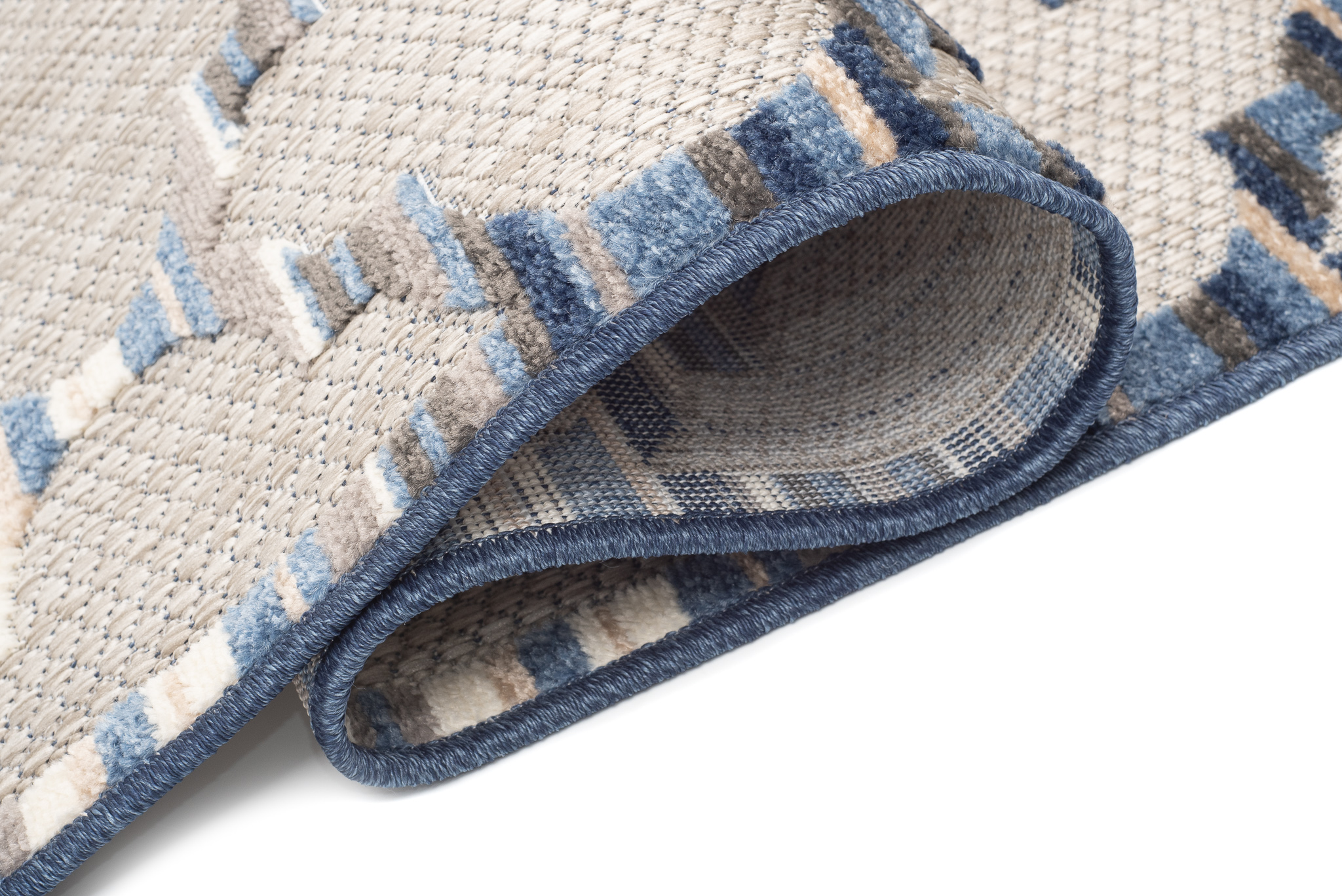 Teppich Outdoor Patio Grau Blau Gitter