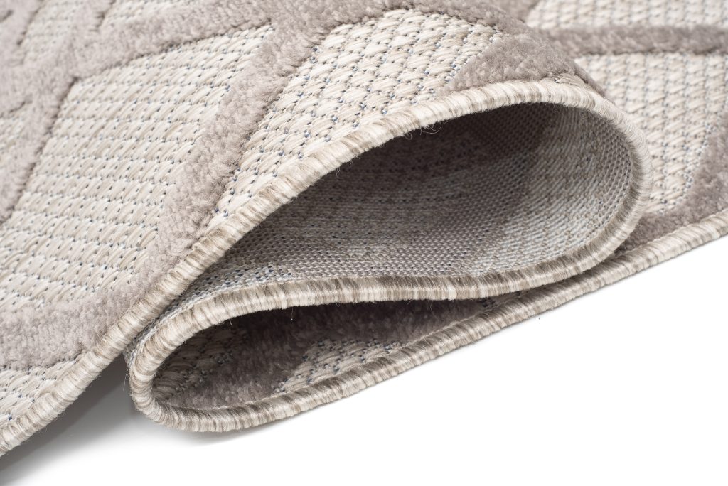 Teppich Outdoor Patio Beige Grau Gitter