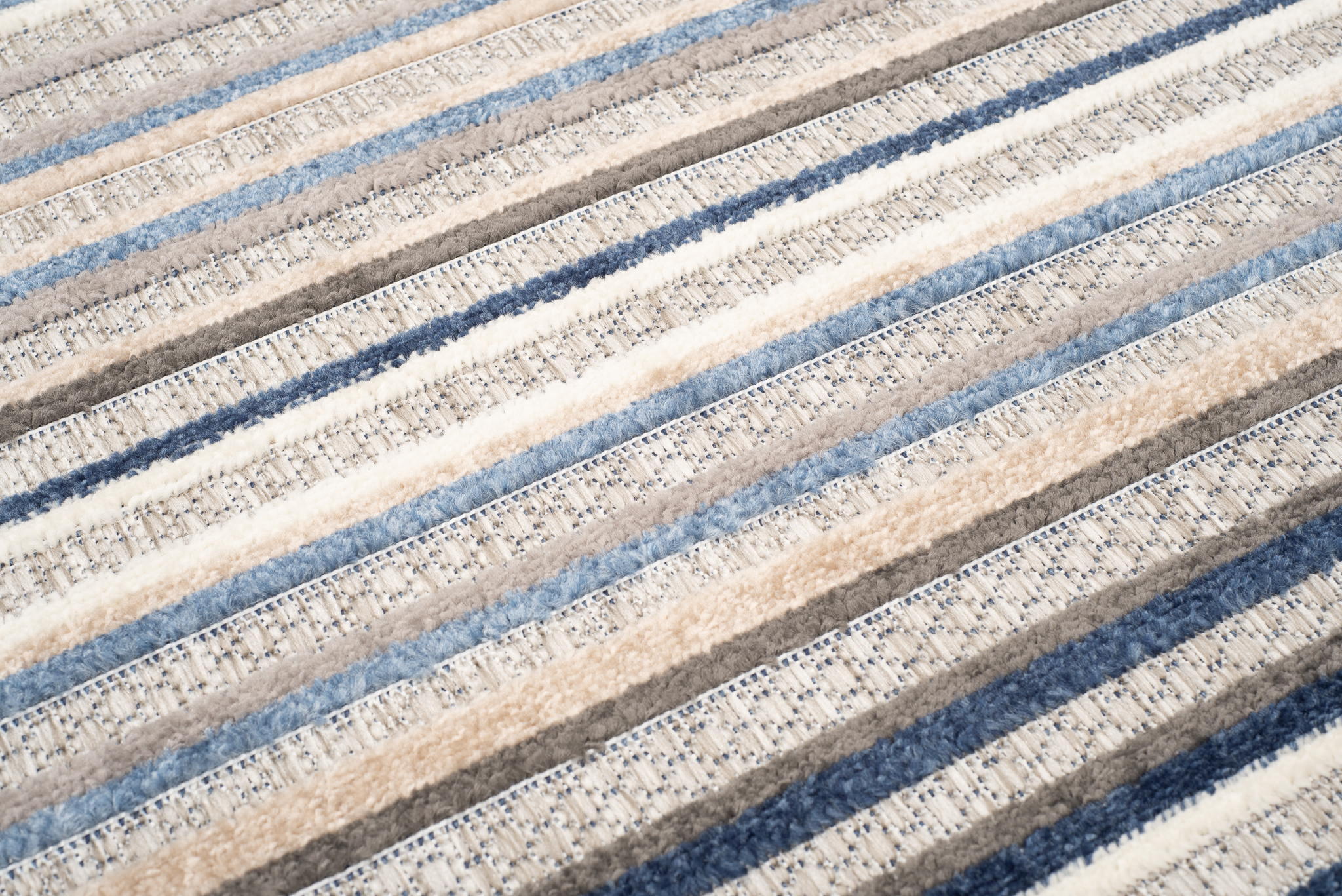Teppich Outdoor Patio Grau Blau Streifen