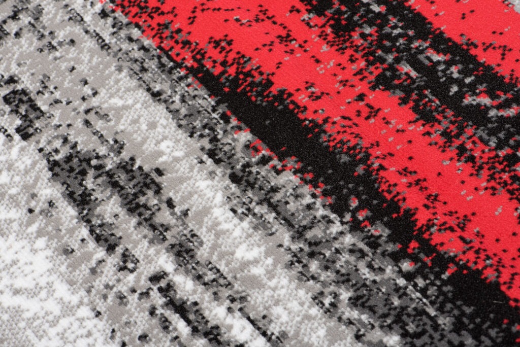 Teppich Maya Grau Rot Streifen