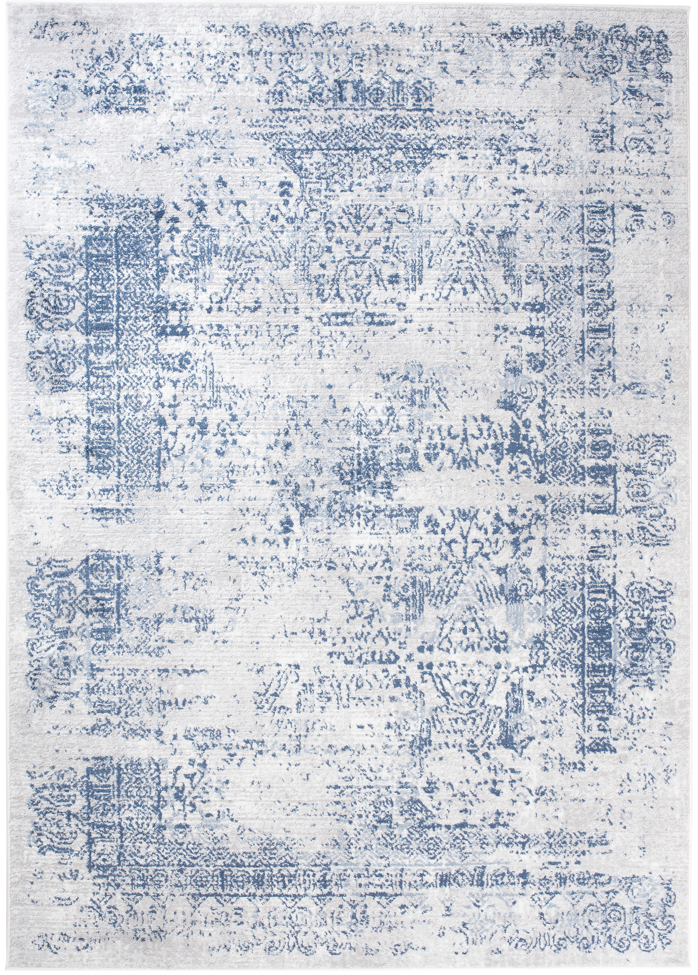 Teppich Sky Blau Creme Verwischungen Vintage