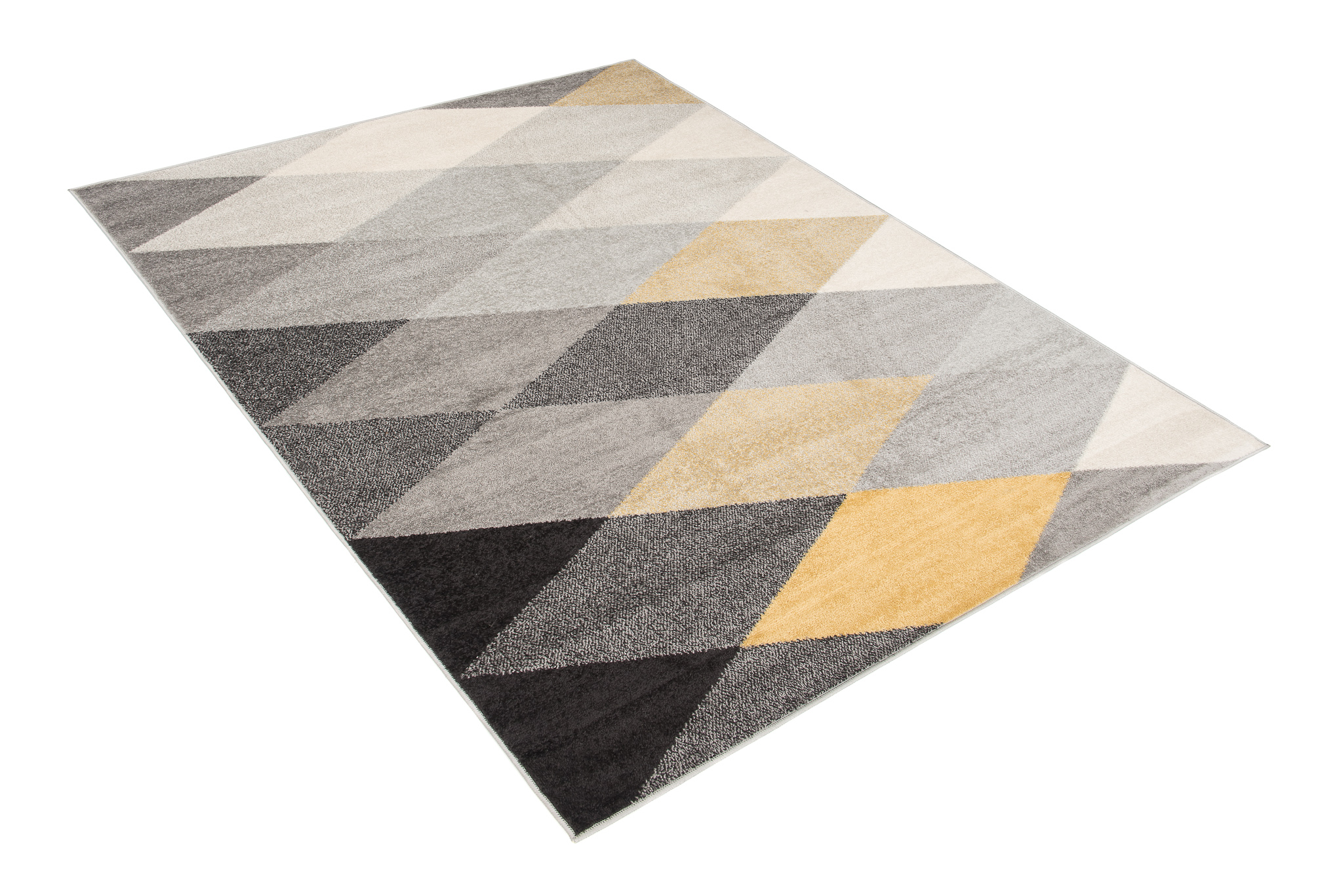 Teppich Lazur Grau Gelb Geometrisch Rauten