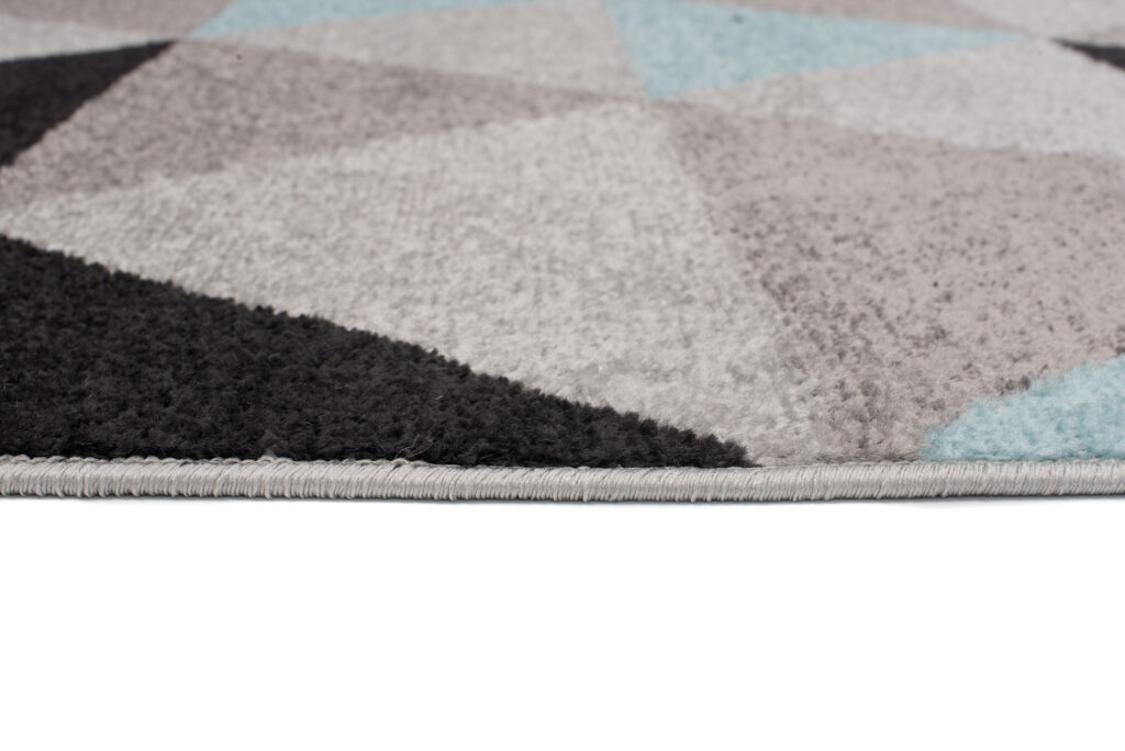 Teppich Lazur Grau Türkis Geometrisch Dreiecke