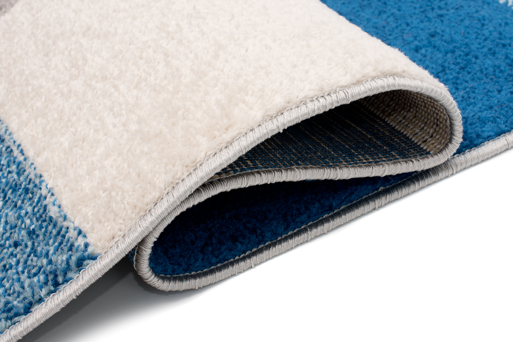 Teppich Lazur Grau Blau Geometrisch Vierecke
