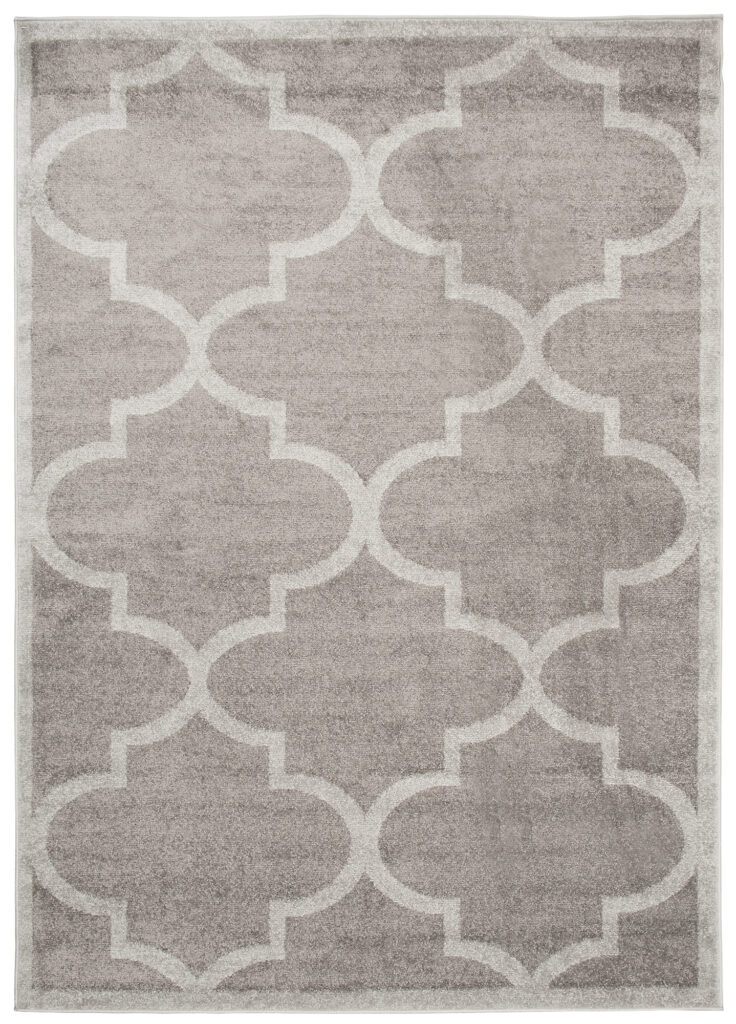 Teppich Lazur Grau Geometrisch Gitter Rahmen