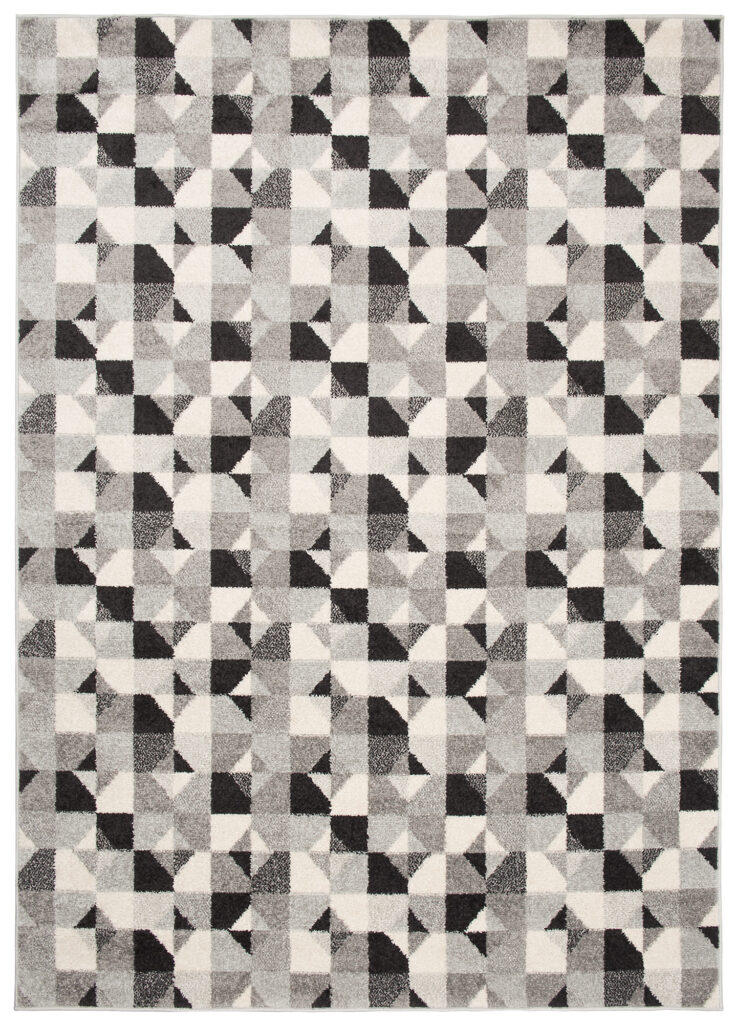 Teppich Lazur Grau Geometrisch Vierecke Kreise