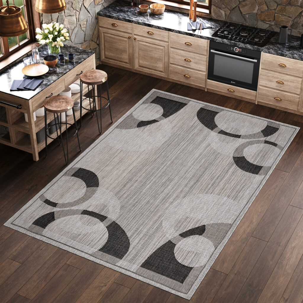 Teppich Melissa Grau Schwarz Geometrisch Indoor Outdoor