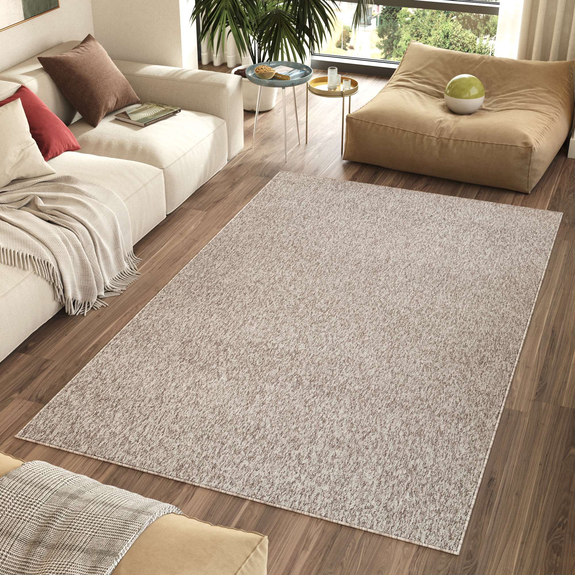Teppich Nizza Hellbeige Modern Antirutsch