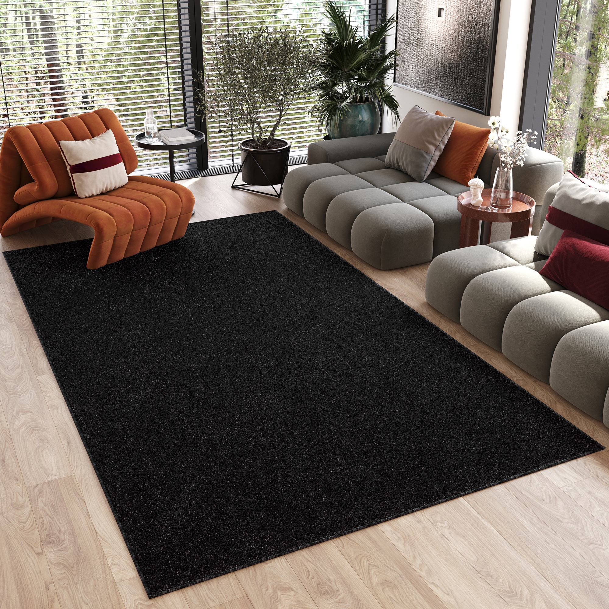 Teppich Noyan Anthrazit Modern Antirutsch