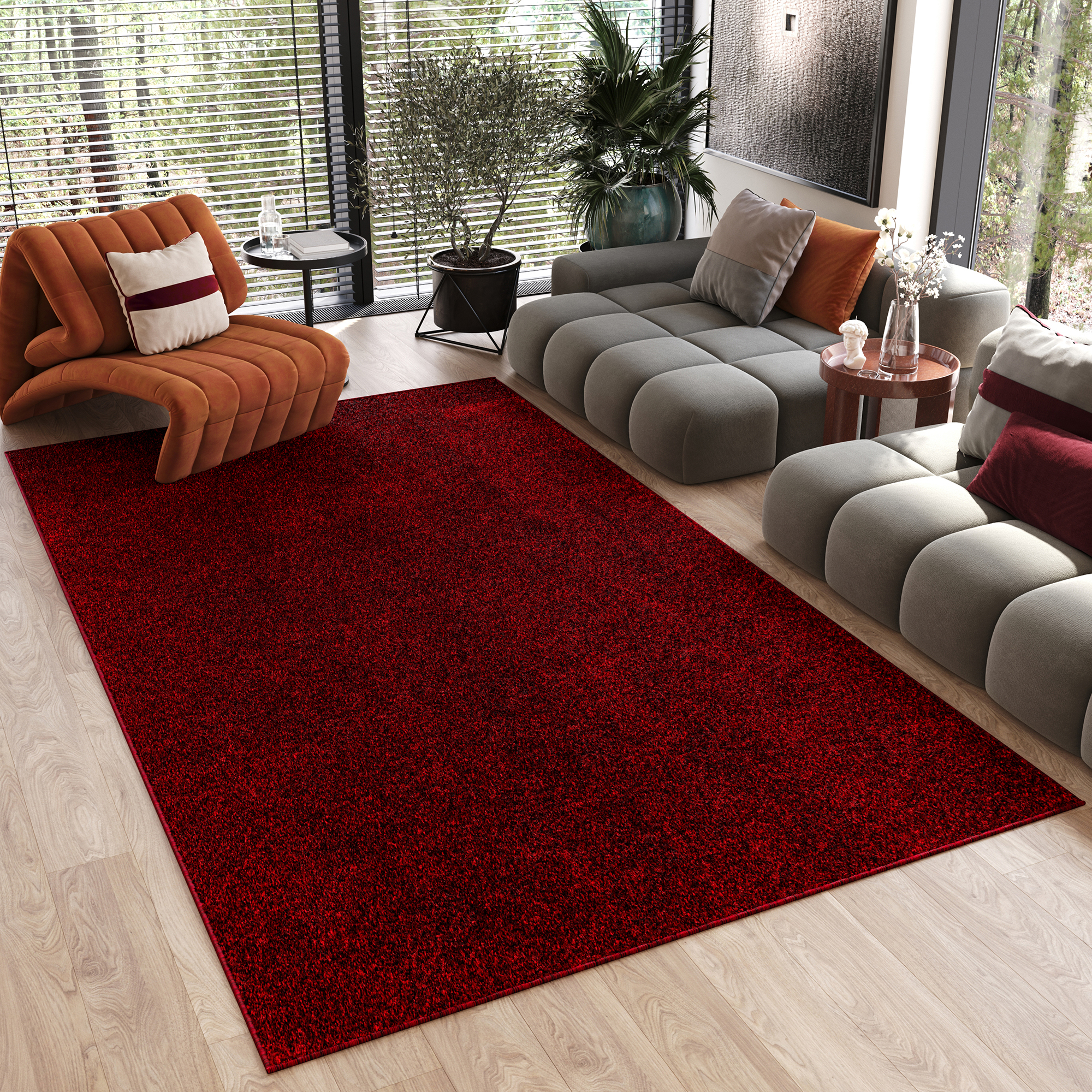Teppich Noyan Rot Modern Antirutsch