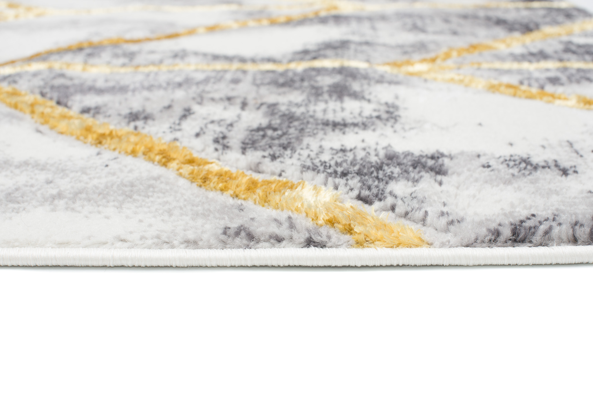 Teppich Shine Geometrisch Dunkelgrau Gold Linien Effekt 3D
