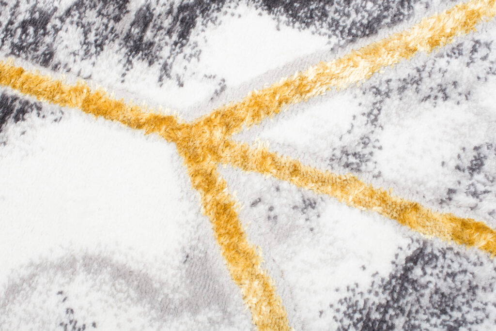Teppich Shine Geometrisch Dunkelgrau Gold Linien Effekt 3D