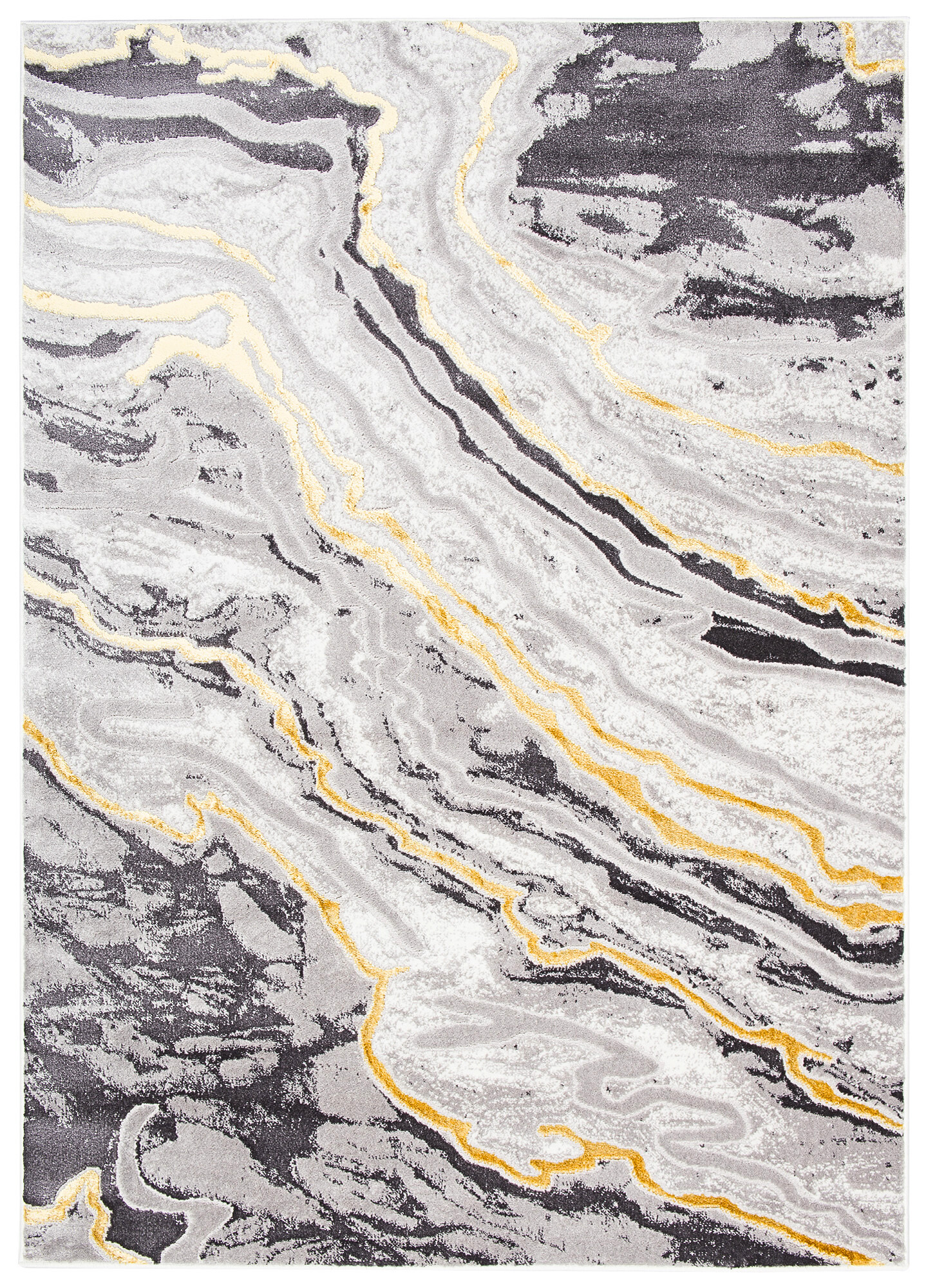 Teppich Shine Grau Gold Modern Effekt 3D