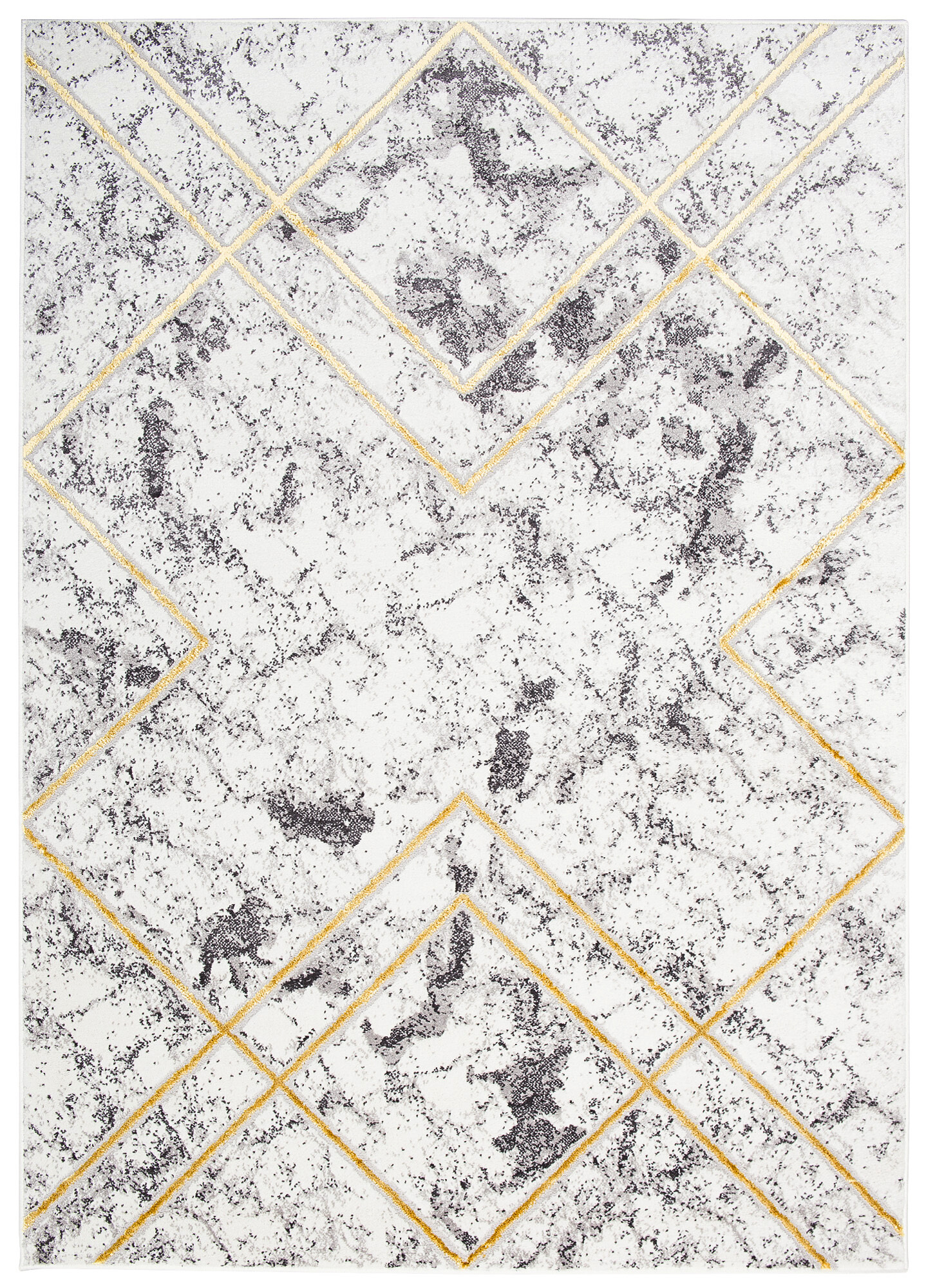 Teppich Shine Geometrisch Grau Gold Linien Effekt 3D