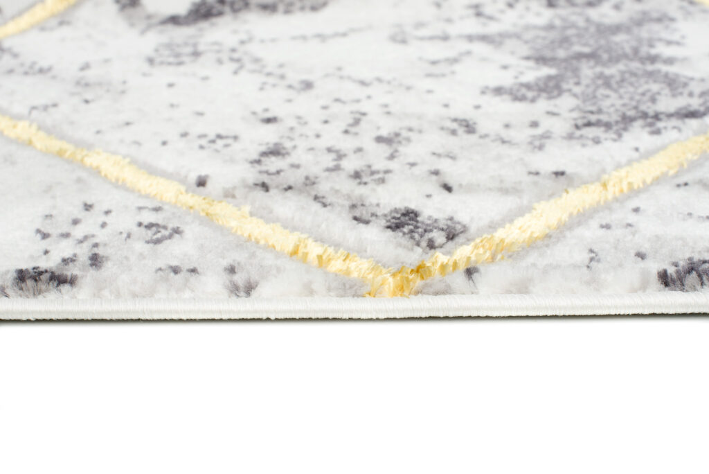 Teppich Shine Geometrisch Grau Gold Linien Effekt 3D