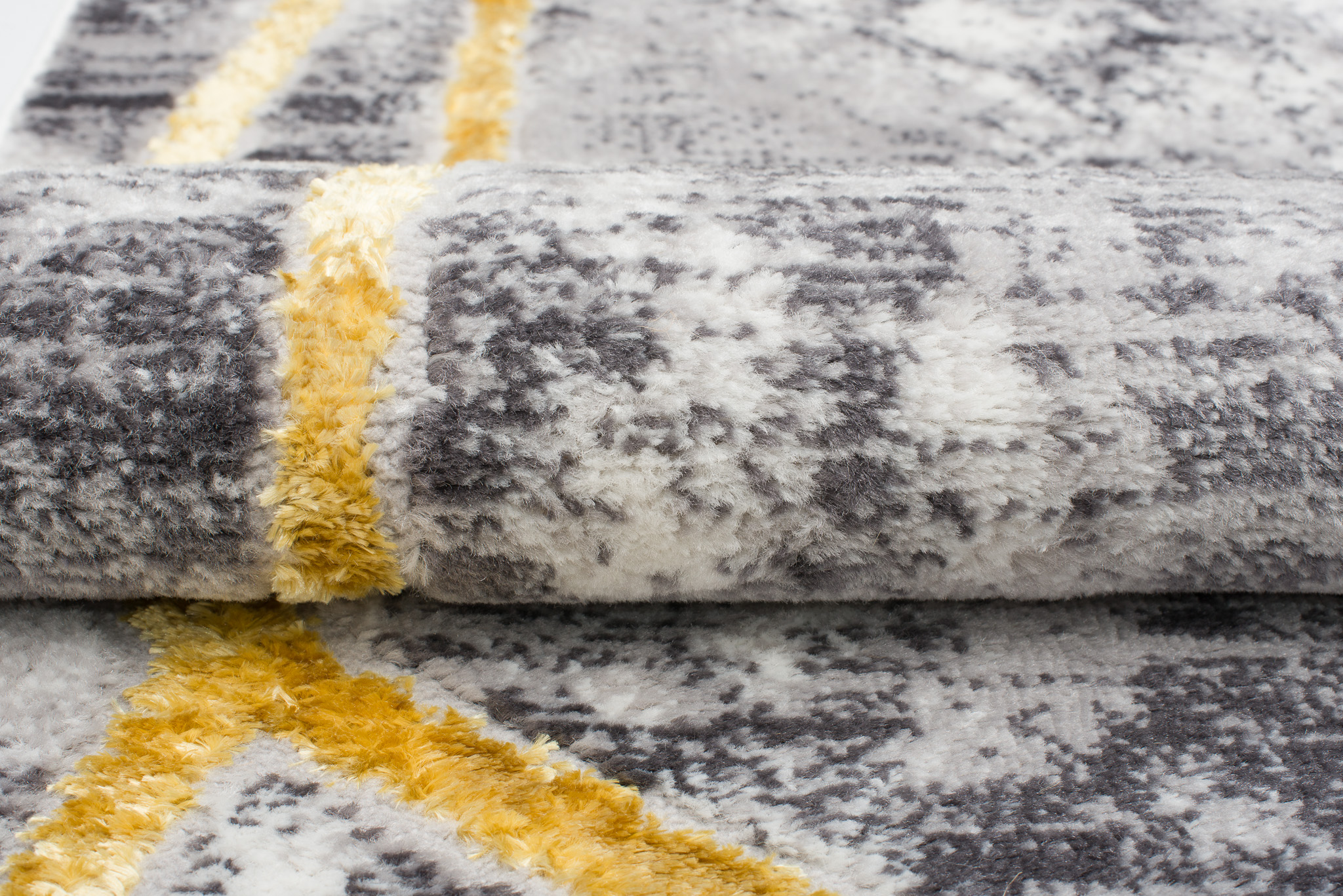 Teppich Shine Grau Gold Modern Linien Effekt 3D