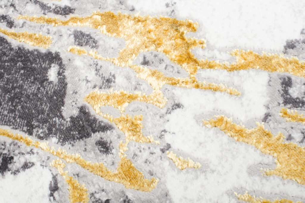 Teppich Shine Creme Grau Gold Abstrakt Effekt 3D