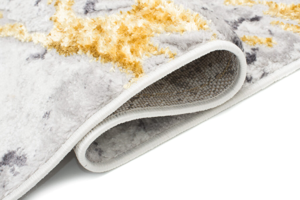 Teppich Shine Creme Grau Gold Abstrakt Effekt 3D