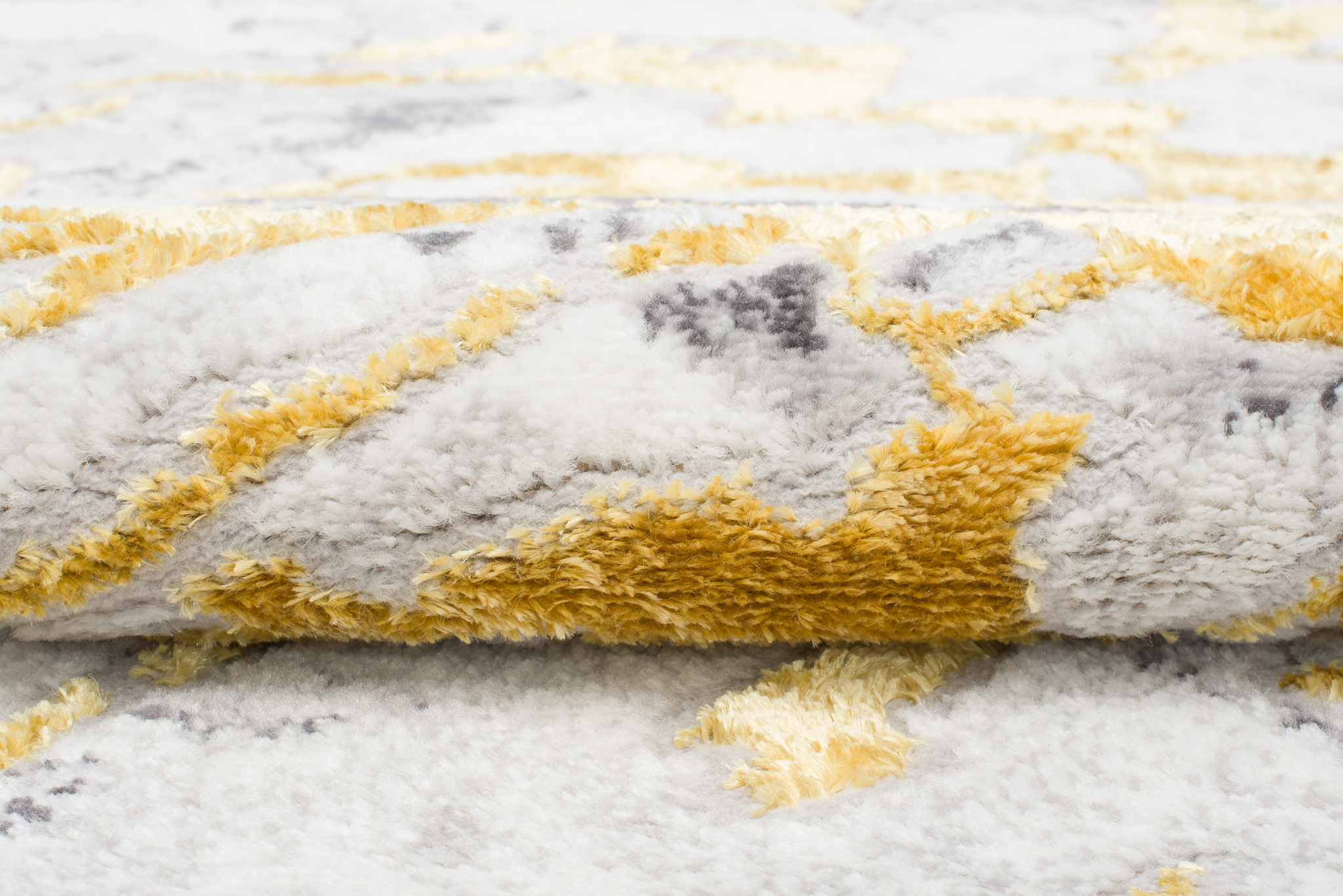 Teppich Shine Creme Grau Gold Abstrakt Effekt 3D