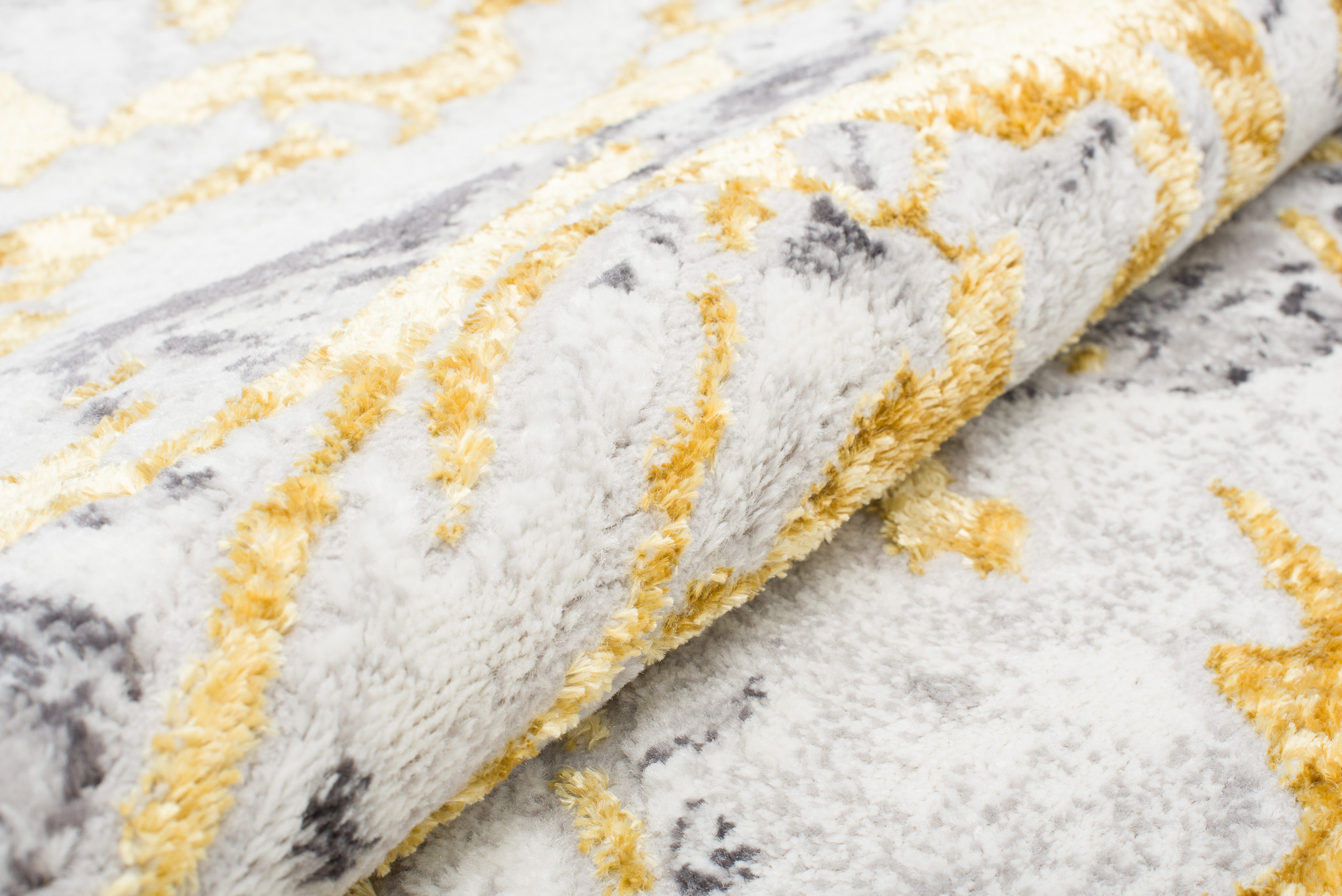 Teppich Shine Creme Grau Gold Abstrakt Effekt 3D