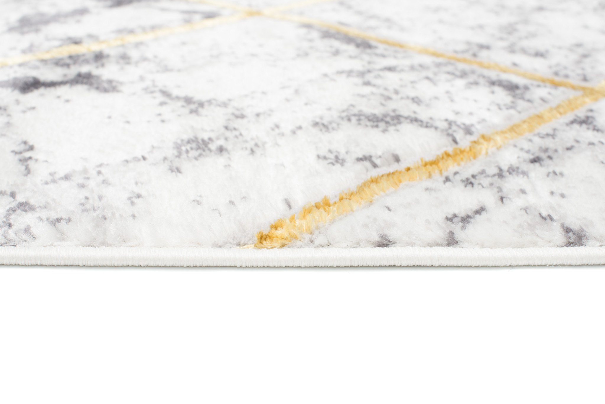 Teppich Shine Grau Gold Geometrisch Linien Effekt 3D