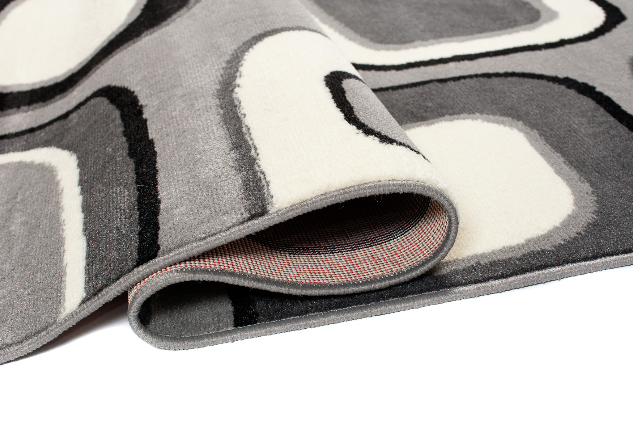 Teppich Dream Kurzflor Hellgrau Weiß Modern Figuren Design