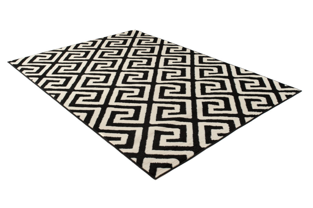 Teppich Dream Kurzflor Schwarz Weiß Modern Griechisch Design