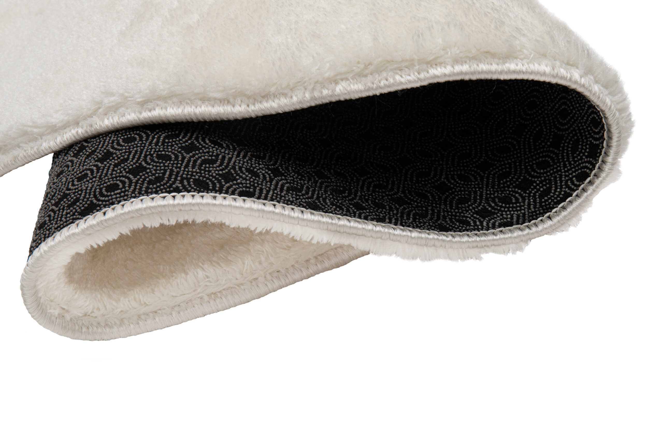 Teppich Cuddle Rund Anti-Rutsch Creme Shaggy