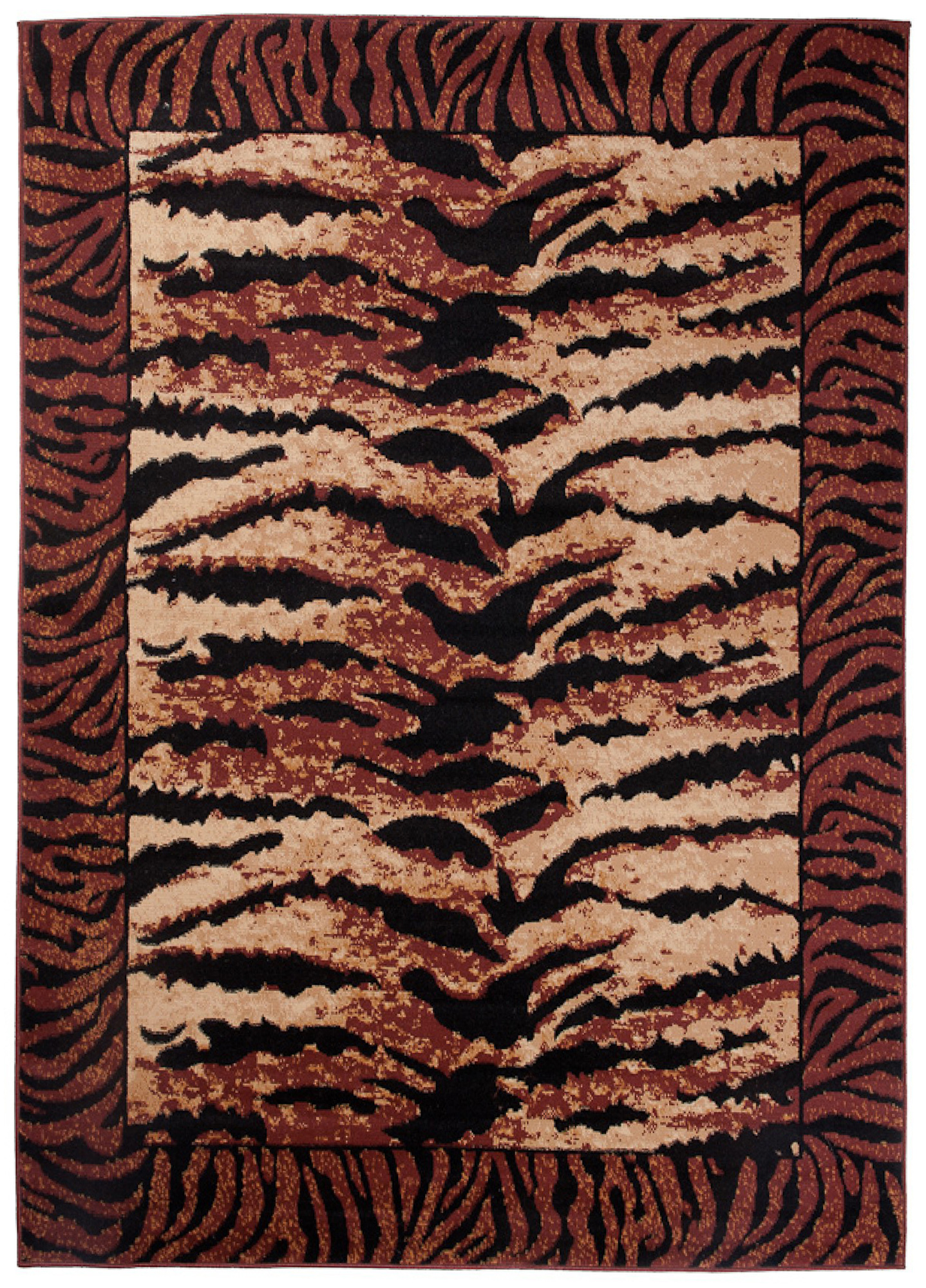 Teppich Dream Modern Kurzflor Braun Beige Schwarz Tiger Design