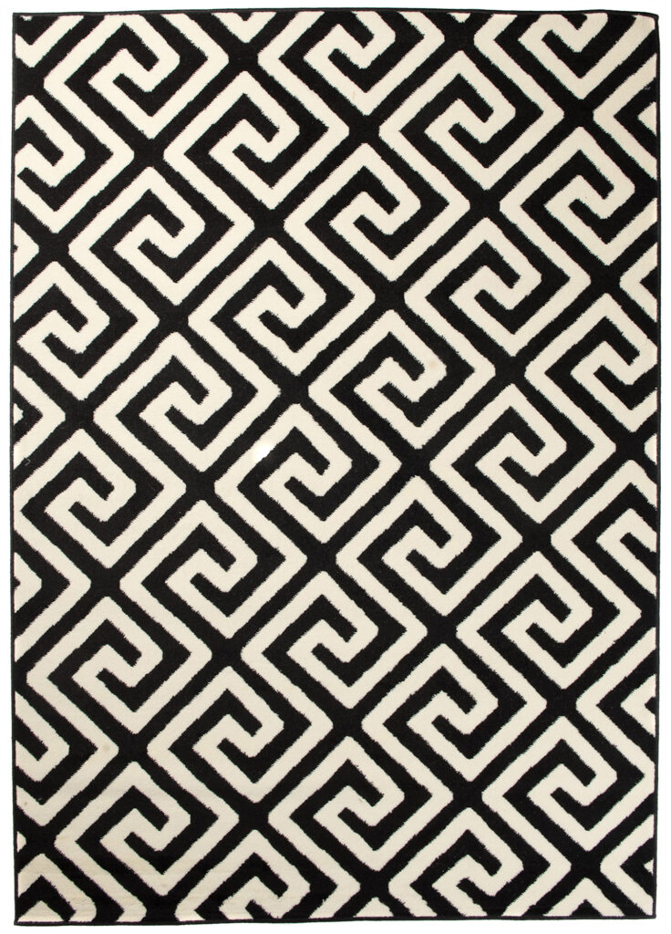 Teppich Dream Kurzflor Schwarz Weiß Modern Griechisch Design