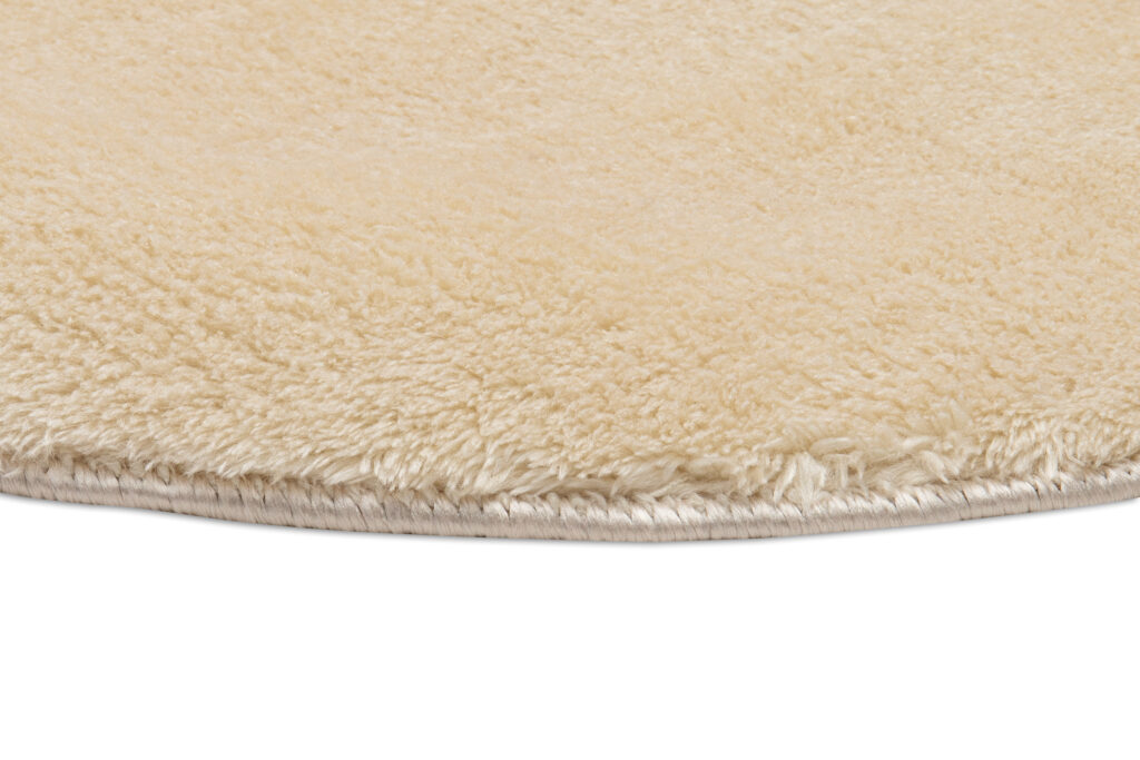 Teppich Cuddle Rund Anti-Rutsch Beige Shaggy