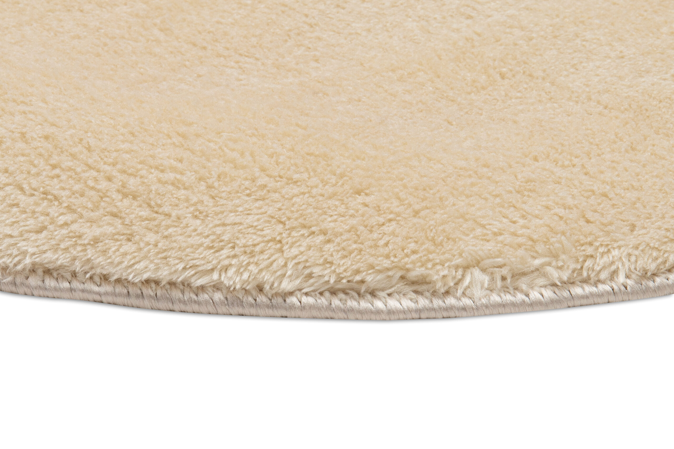 Teppich Cuddle Rund Anti-Rutsch Beige Shaggy