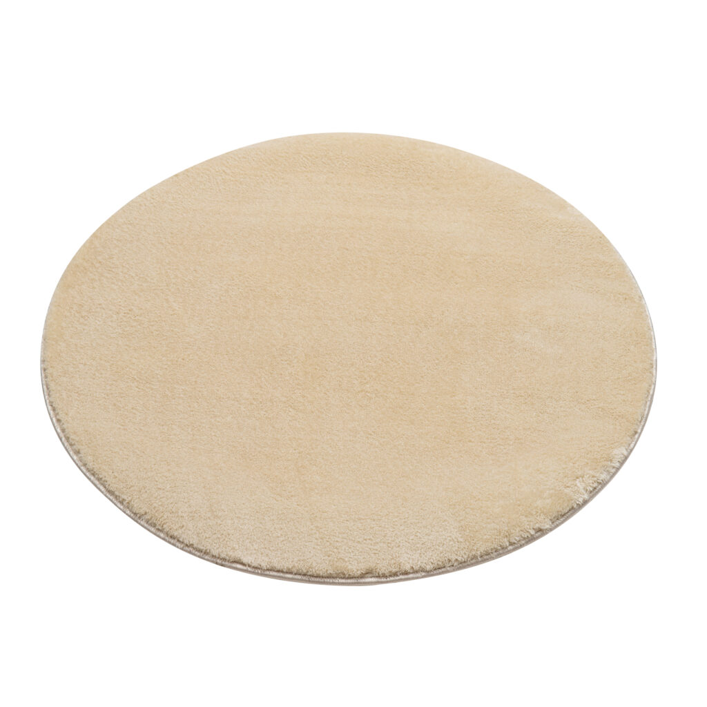 Teppich Cuddle Rund Anti-Rutsch Beige Shaggy