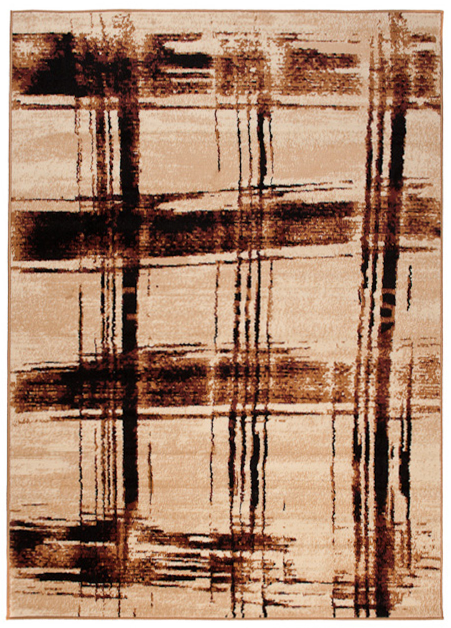 Teppich Dream Modern Beige Braun Streifen Karo Design Meliert