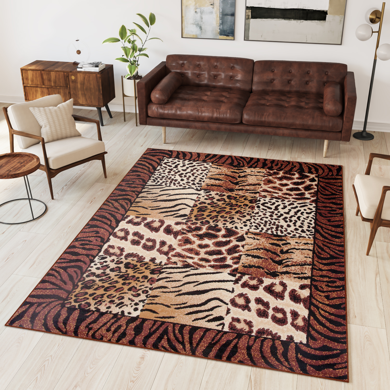 Teppich Dream Modern Goldgelb Braun Afrika Tiermotiv