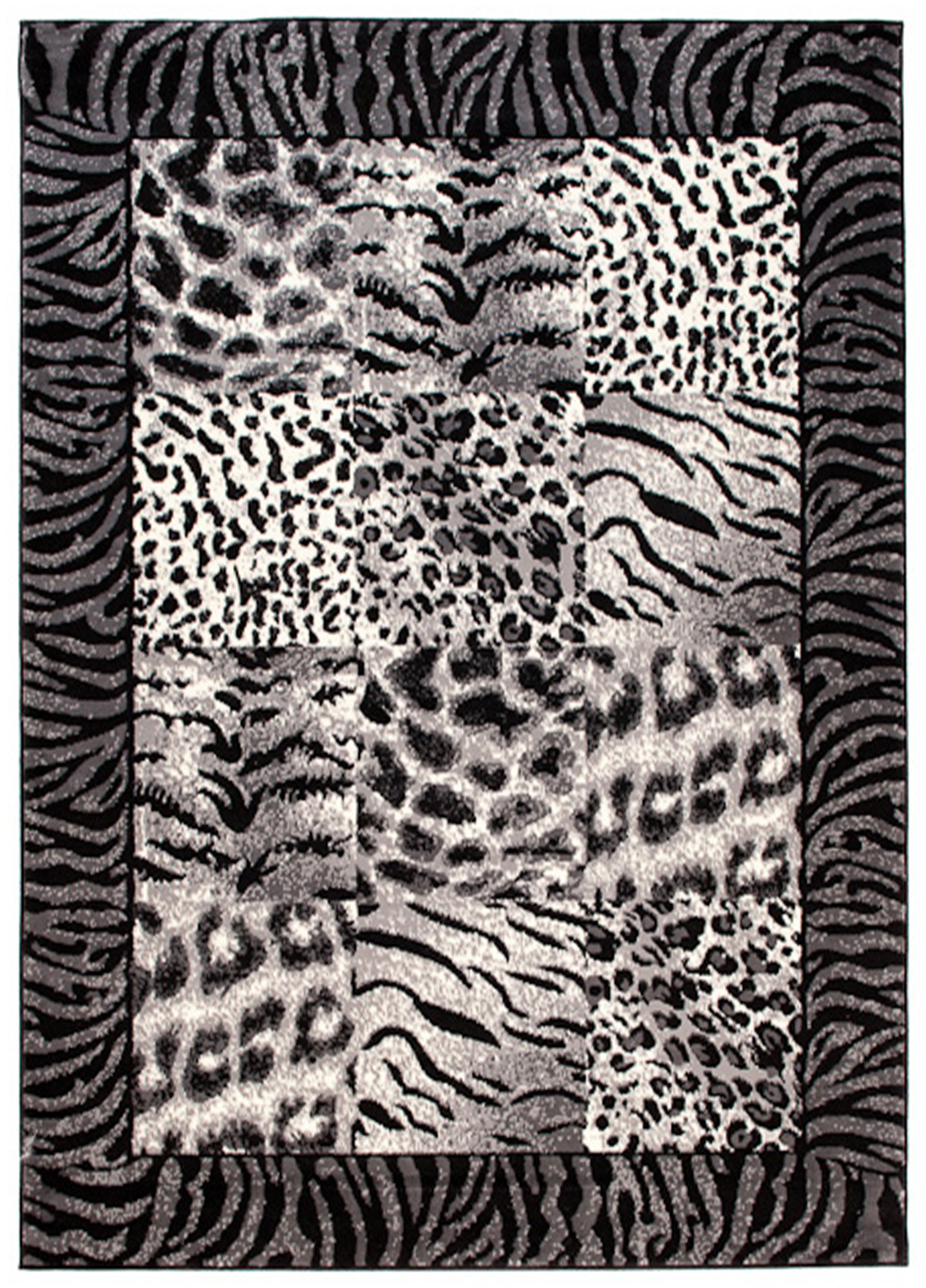 Teppich Dream Modern Kurzflor Grau Creme Afrika Jaguar
