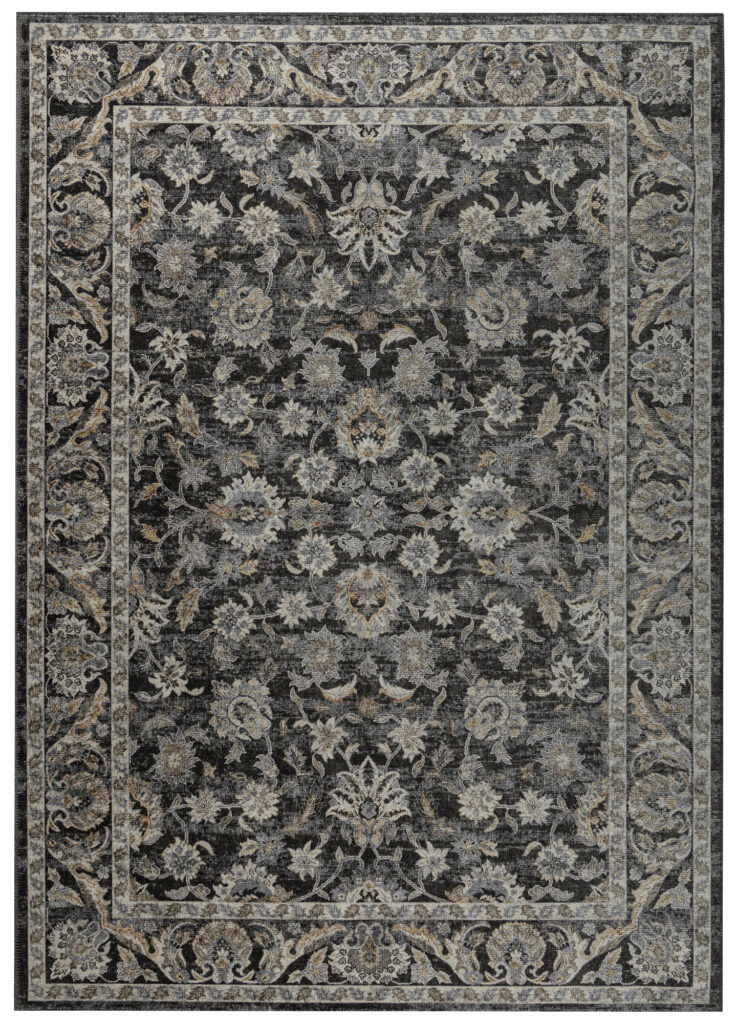 Teppich Ritz Schwarz Grau Floral Ornament