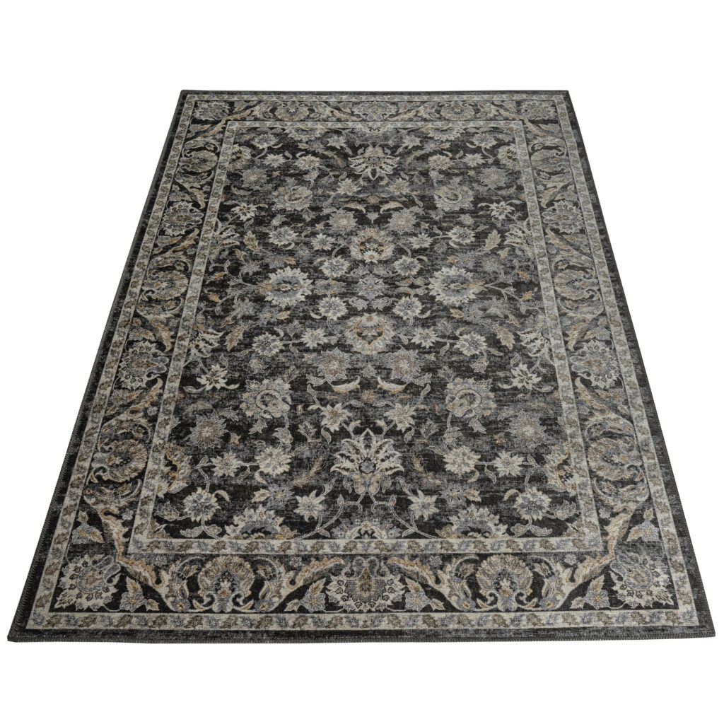 Teppich Ritz Schwarz Grau Floral Ornament