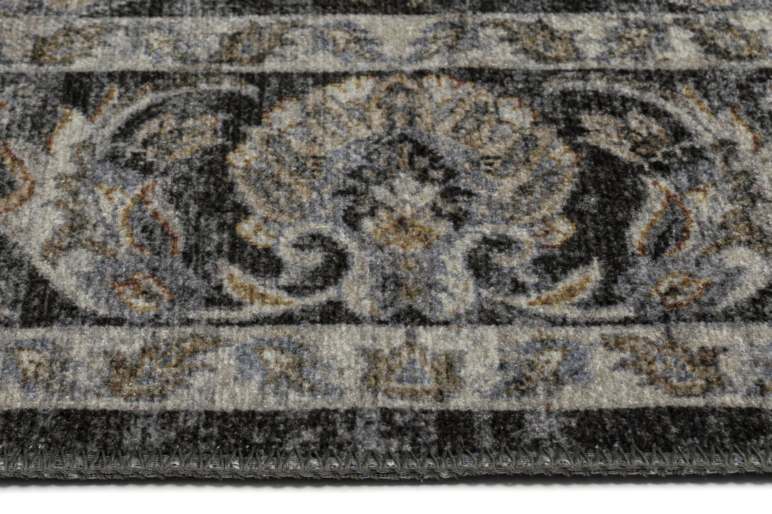 Teppich Ritz Schwarz Grau Floral Ornament