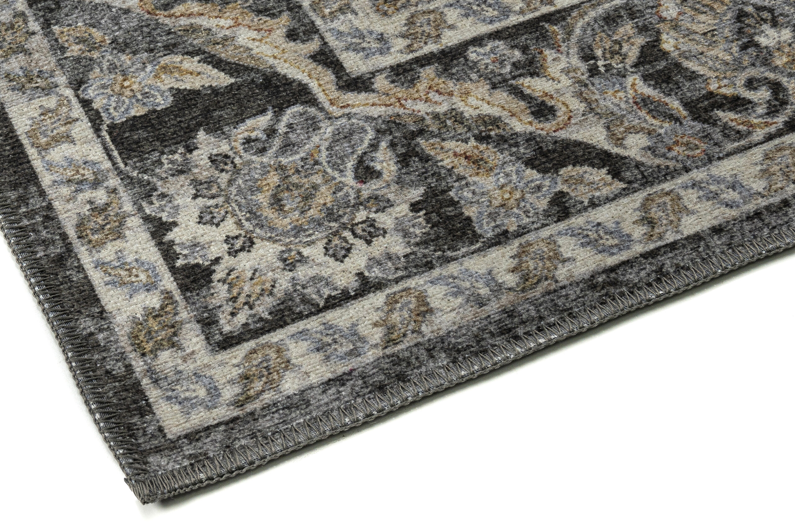 Teppich Ritz Schwarz Grau Floral Ornament