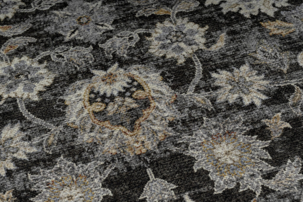 Teppich Ritz Schwarz Grau Floral Ornament