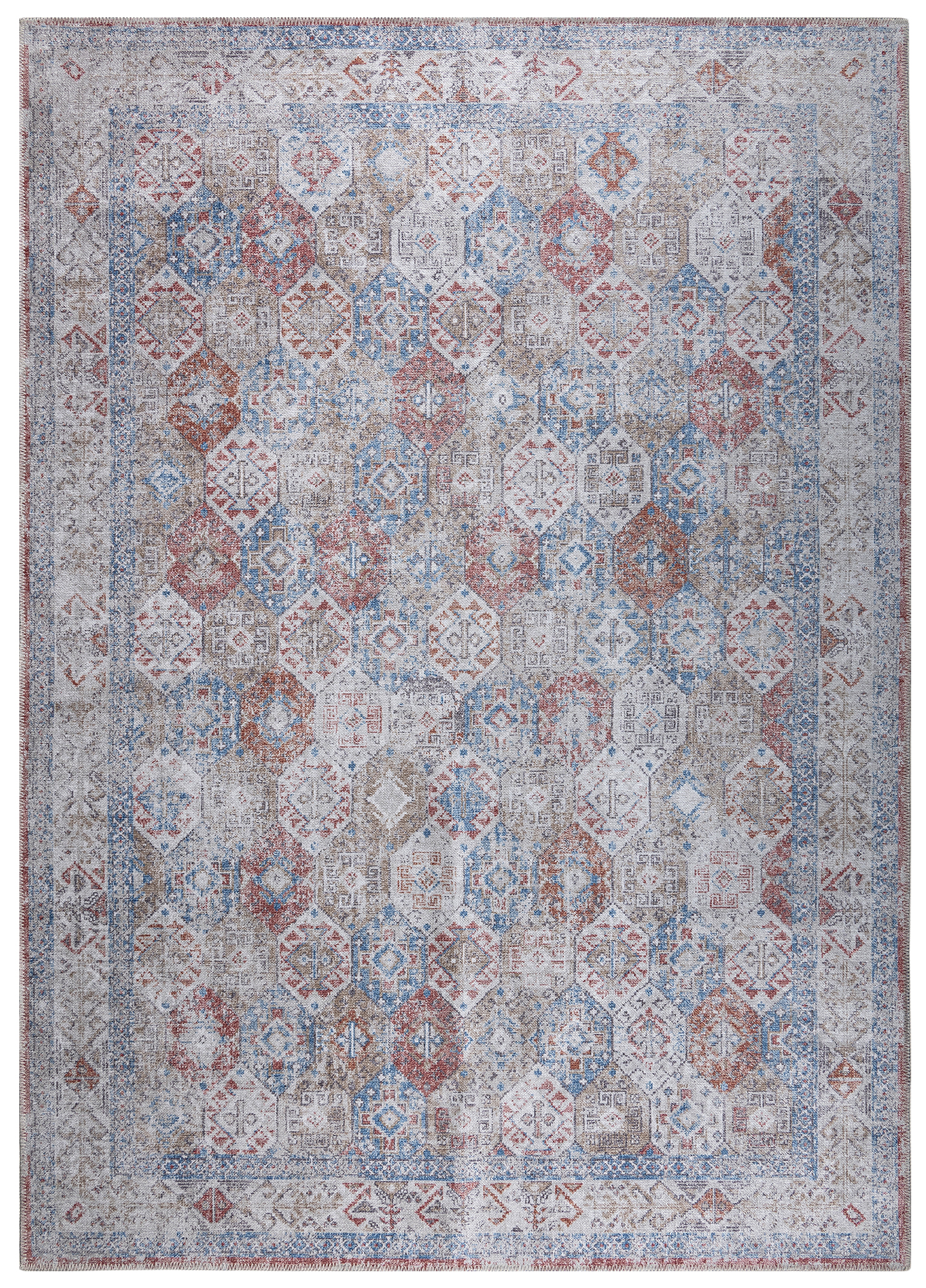 Teppich Ritz Mehrfarbig Mosaik Vintage
