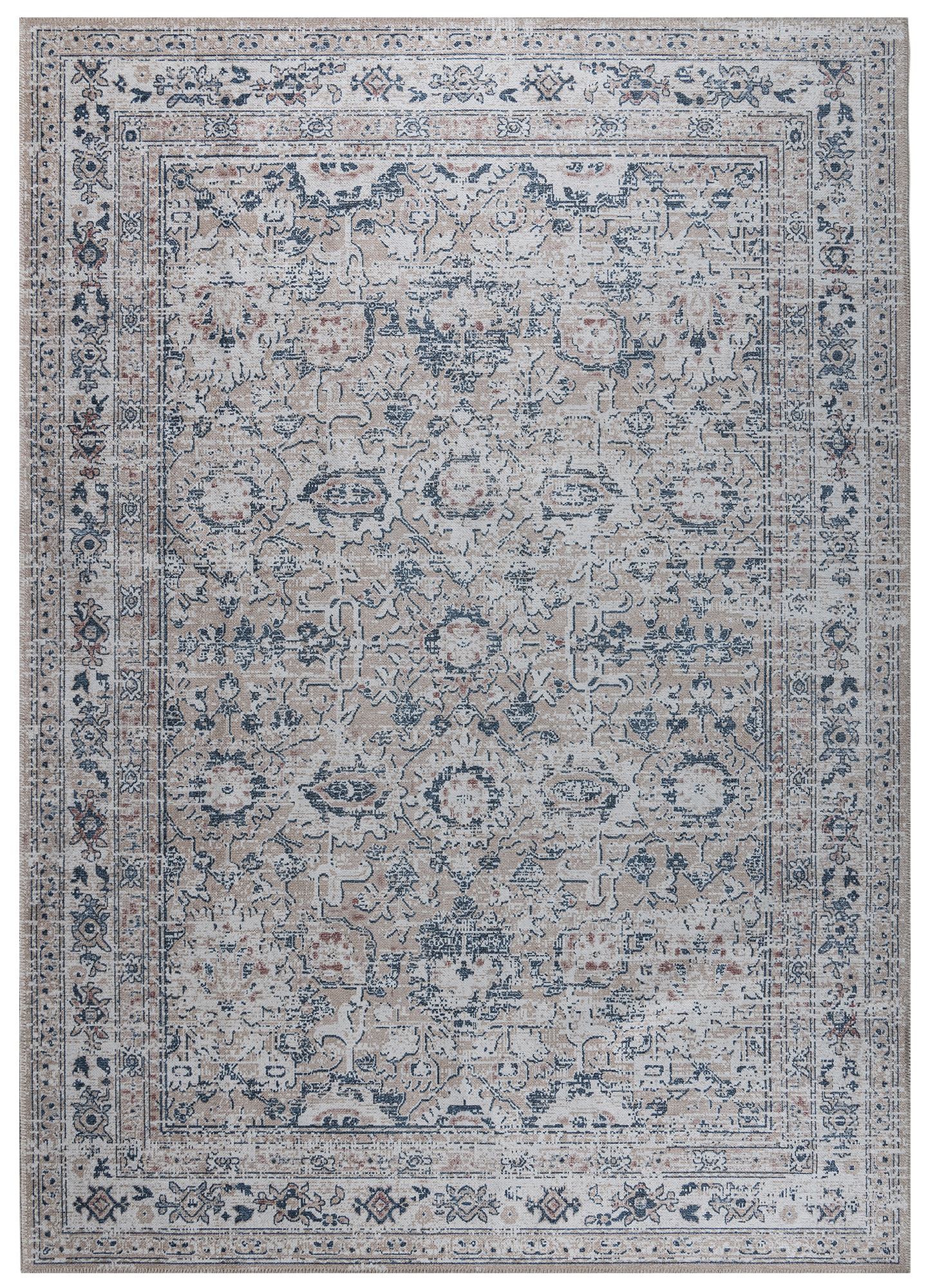 Teppich Ritz Beige Blau Ornament