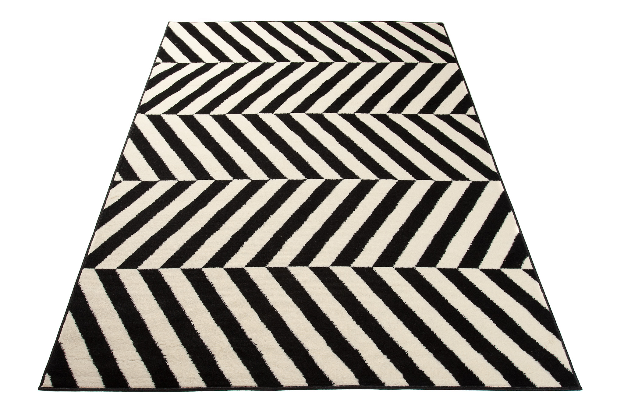 Teppich Dream Modern Kurzflor Schwarz Weiß Geometrisch Streifen