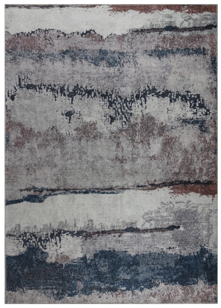 Teppich Ritz Marineblau Grau Abstrakt