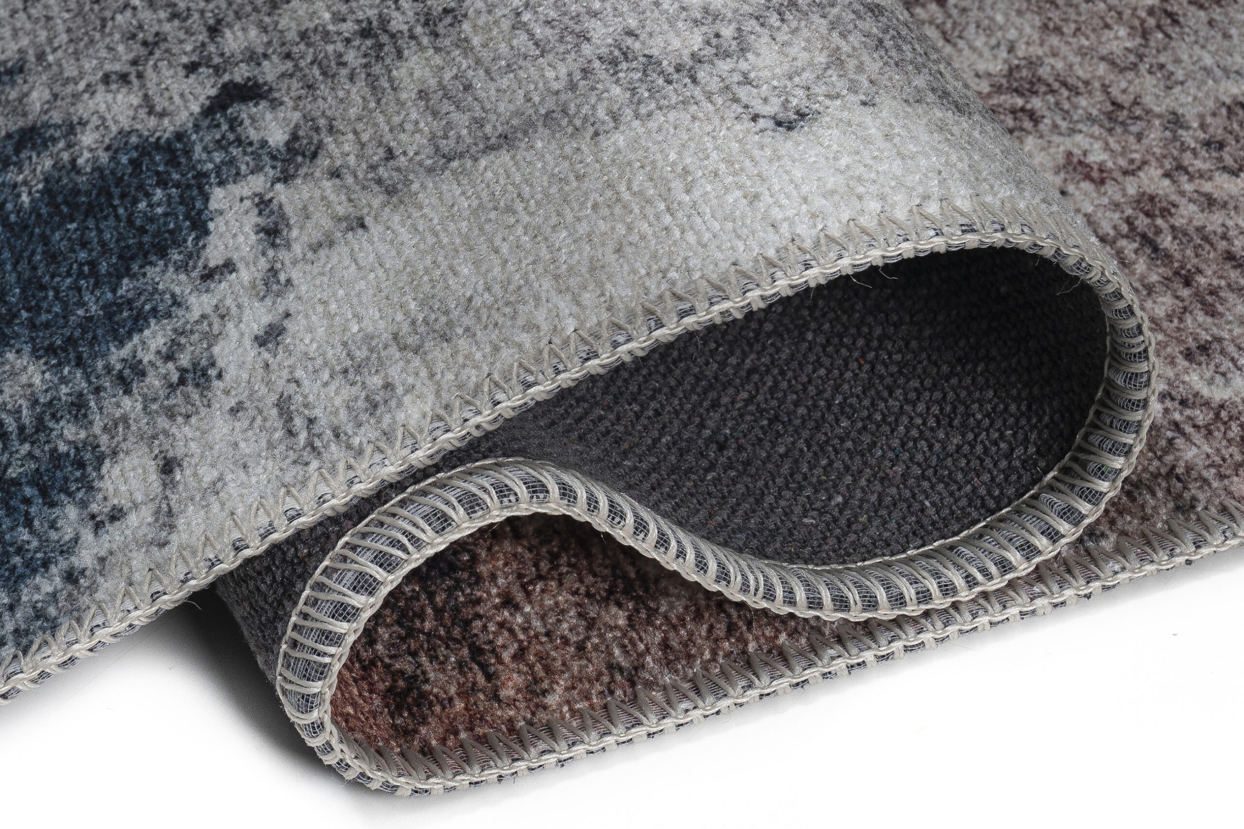 Teppich Ritz Marineblau Grau Abstrakt