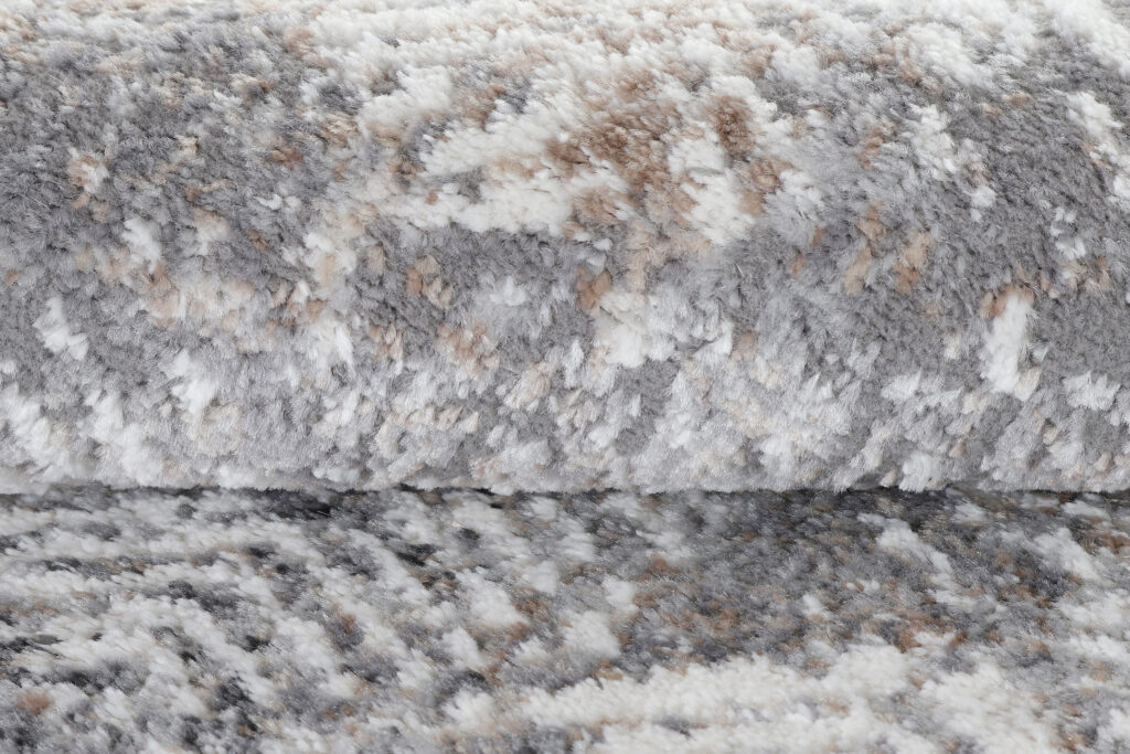 Teppich Valley Rund Grau Beige Geometrisch Quadratisch