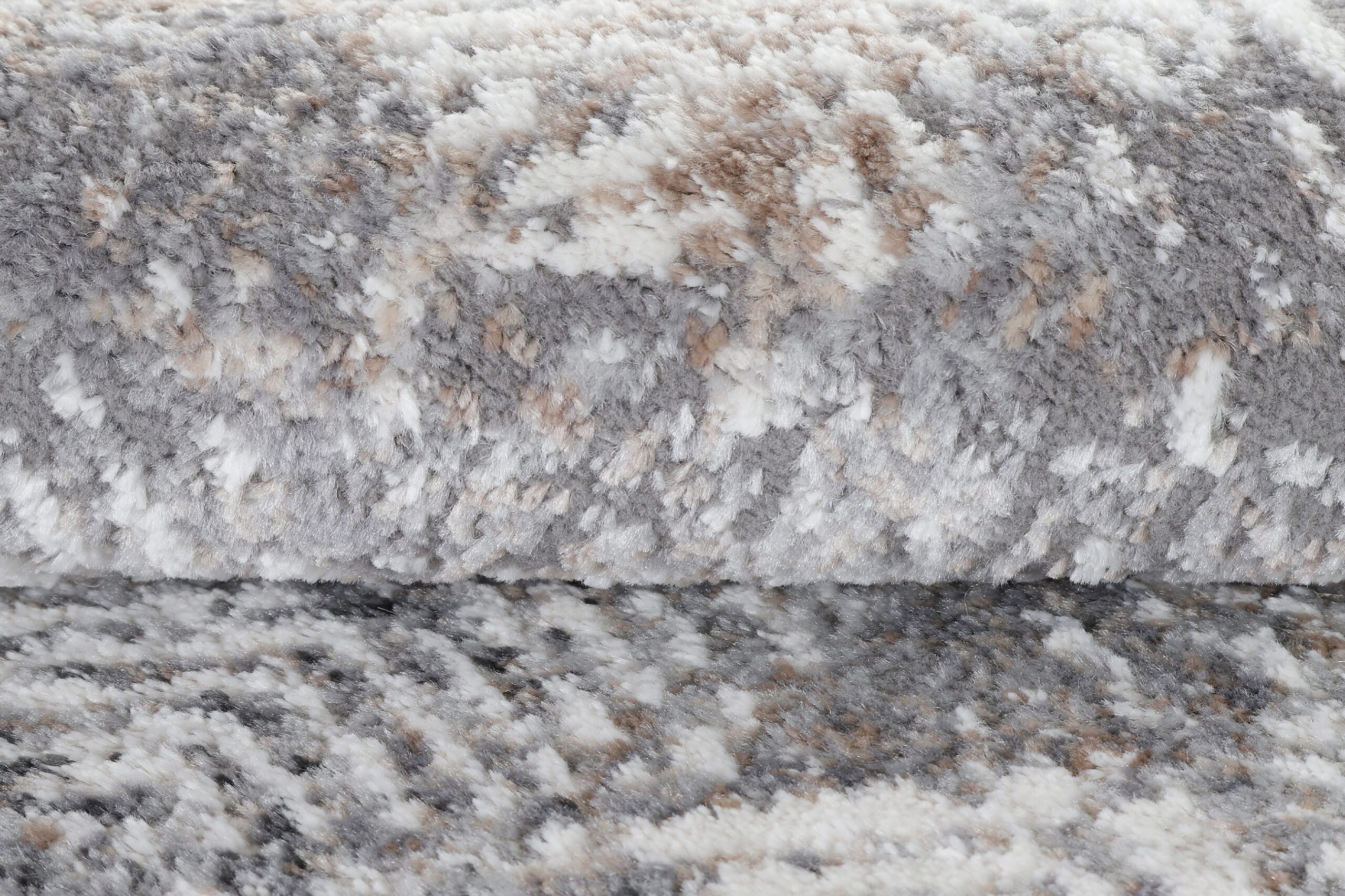 Teppich Valley Rund Grau Beige Geometrisch Quadratisch
