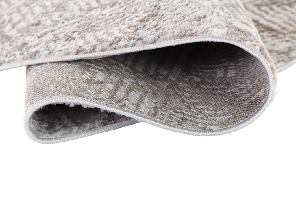 Teppich Valley Rund Grau Beige Geometrisch Quadratisch