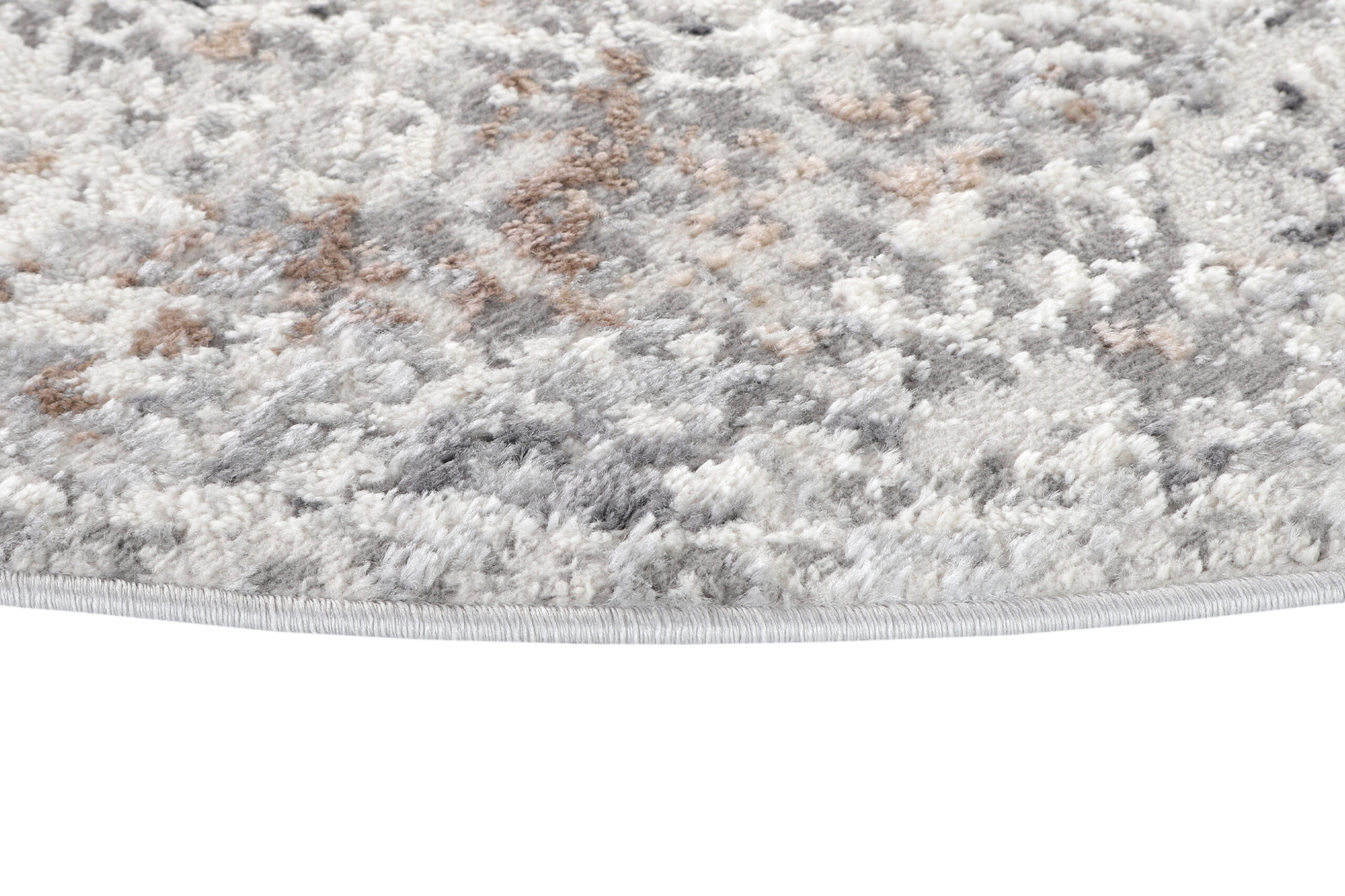Teppich Valley Rund Grau Ornamente Vintage